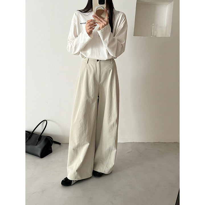 Damen Weite Palazzo-Hose mit fließendem Fall und hoher Taille Drune