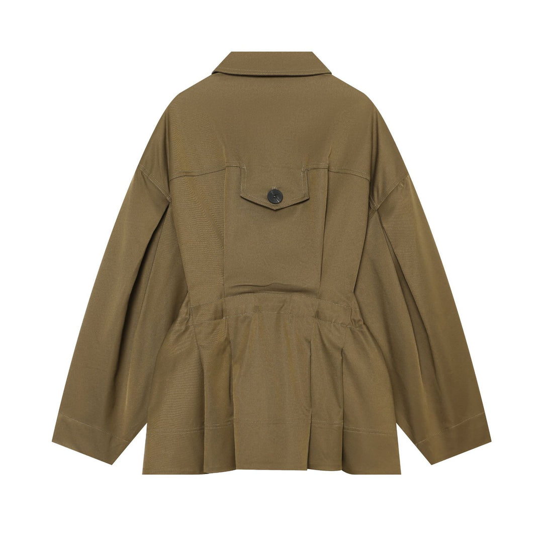 Damen nan oversized Utility-Jacke mit markanten Klappentaschen und Kordelzug Drune