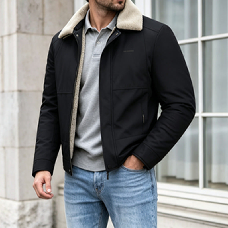 Herren Modische Übergangsjacke mit hohem Kragen und weichem Innenfutter Drune
