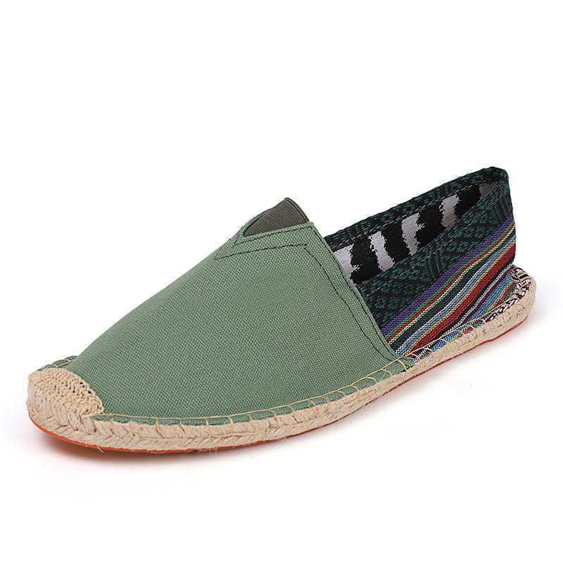 Damen Espadrilles-Slipper aus Canvas mit gewebtem Fersenbereich und geflochtener Jute-Sohle Drune