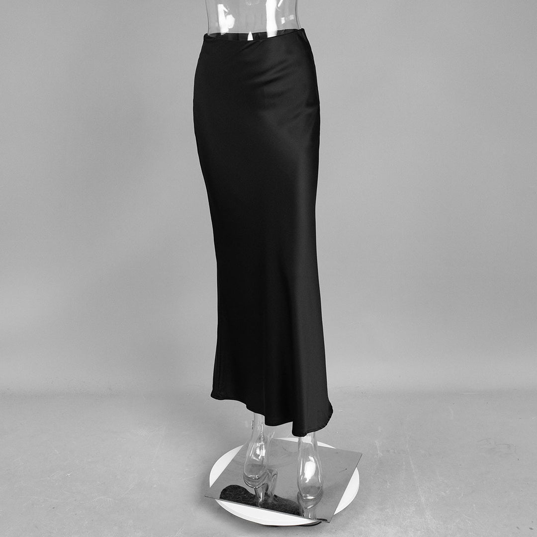 Drune | Satin-Midi-Rock mit Fließendem Design für Damen
