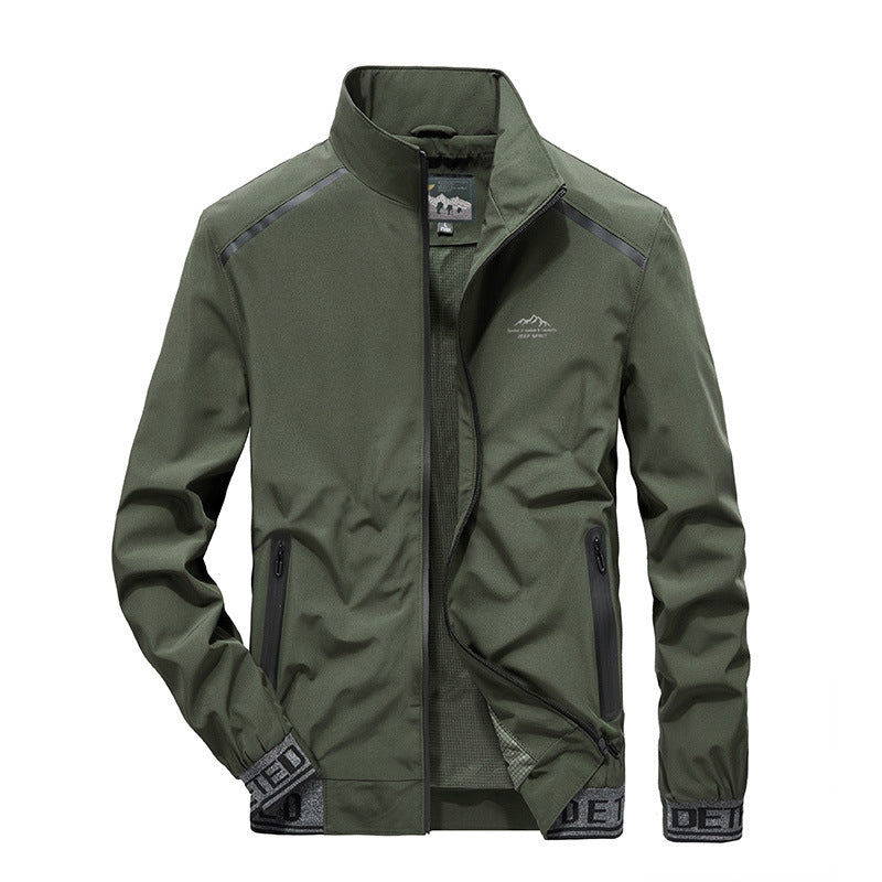 Herren Softshelljacke mit reflektierenden Einsätzen, wasserabweisenden Reißverschlusstaschen und hohem Stehkragen Drune