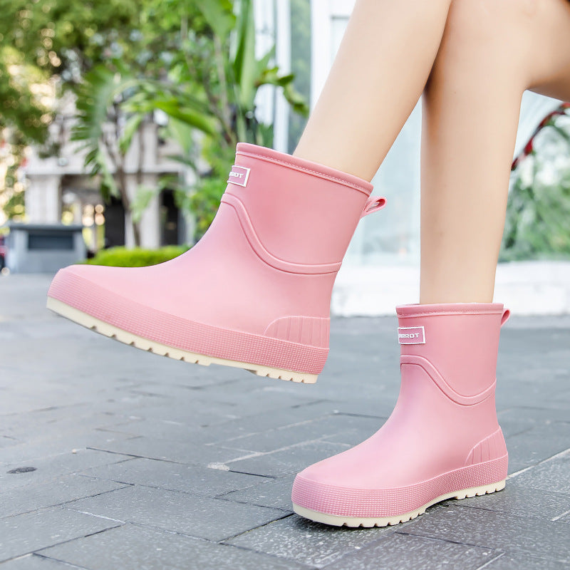 Damen Wasserdichte Kurz-Gummistiefel mit rutschfester Profilsohle und komfortabler Innensohle Drune
