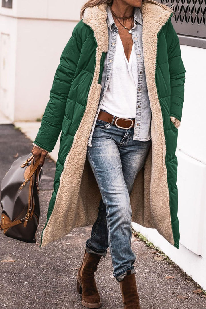 Damen lange Steppjacke mit kuscheligem Innenfutter und großzügiger Passform Drune