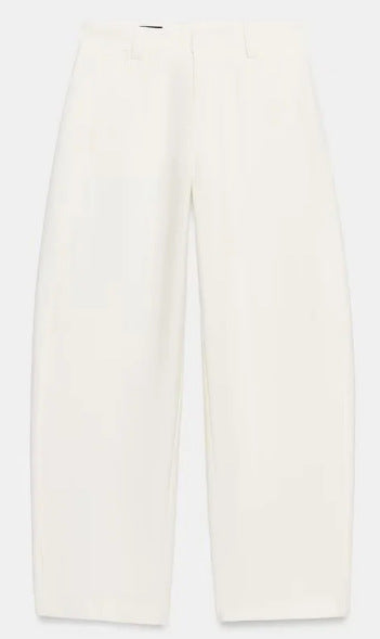 Damen Hochtaillierte Culotte-Hose mit weitem Bein und dekorativem Taillengürtel Drune