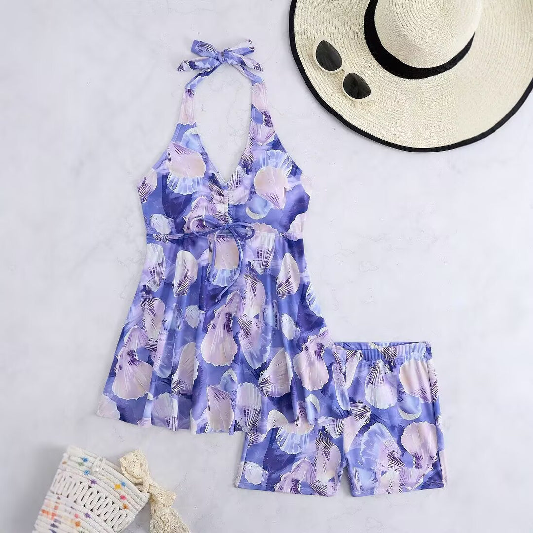 Damen Tankini-Set mit romantischem floralen Design und verstellbarem Oberteil Drune