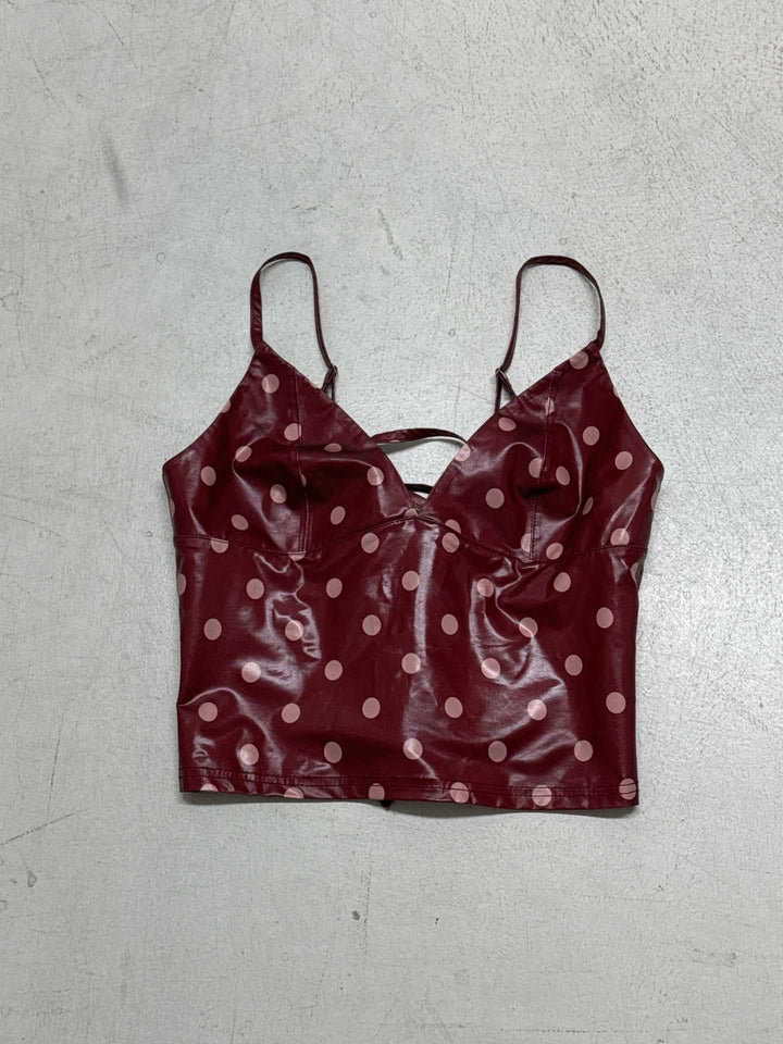 Damen Tanktop mit verspieltem Punktemuster und raffinierten Trägerdetails Drune