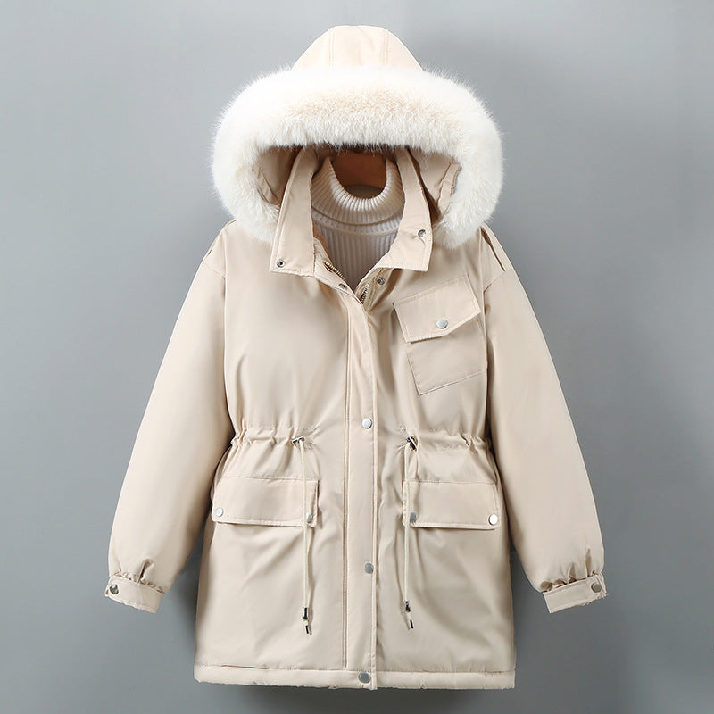 Damen Isolierte Winterjacke mit abnehmbarem Kunstpelzkragen und großzügigen Taschen Drune