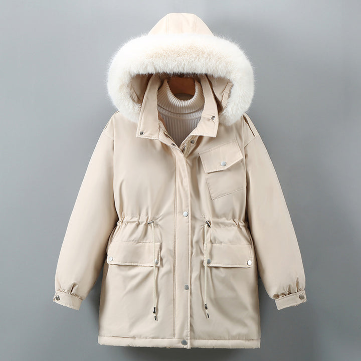 Damen Isolierte Winterjacke mit abnehmbarem Kunstpelzkragen und großzügigen Taschen Drune