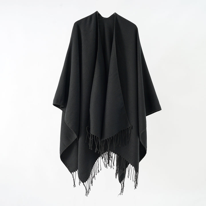Damen modischer Fransen-Poncho aus weichem Material mit luxuriösem Fall Drune