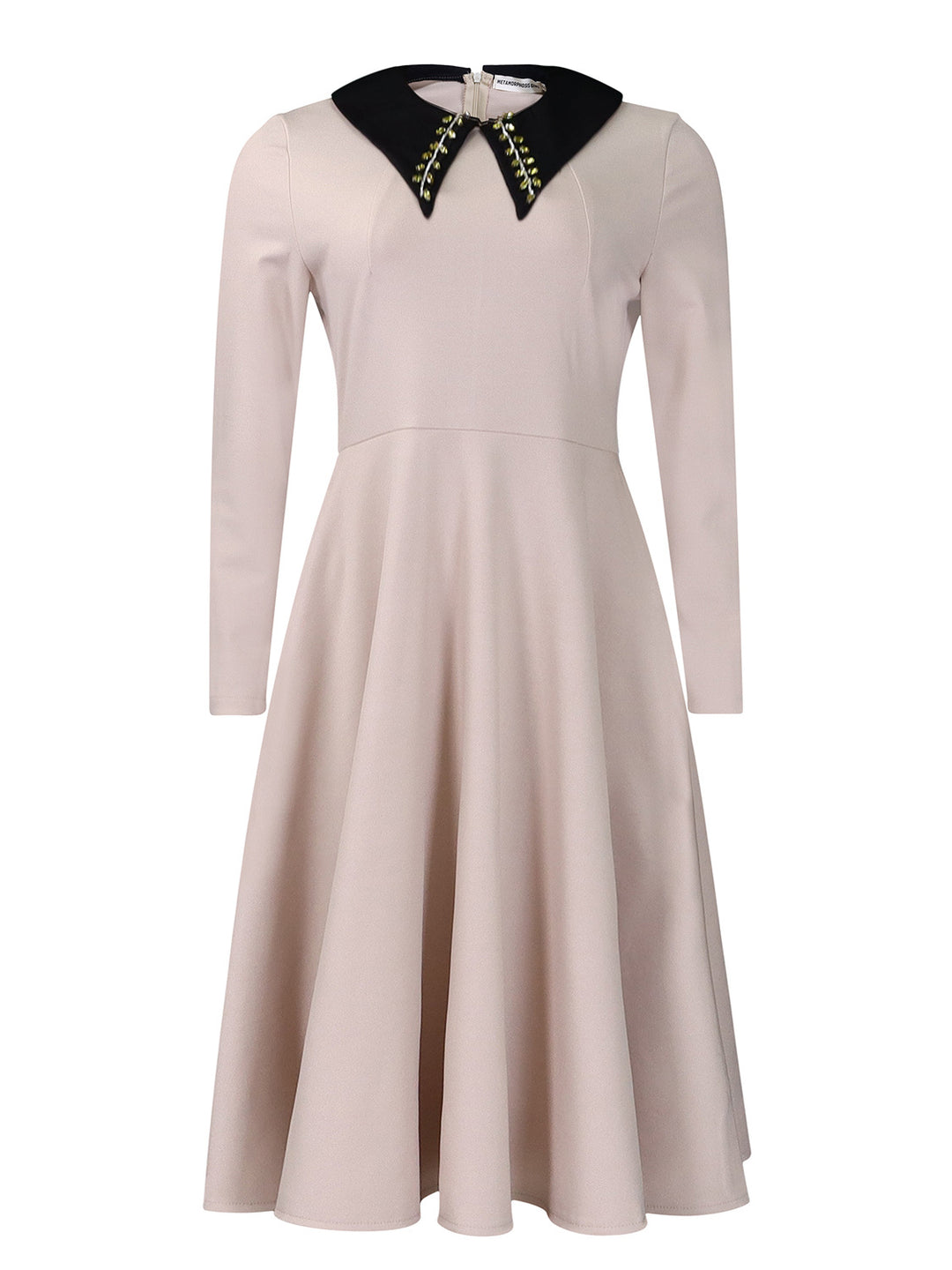Damen Kleid mit elegantem Kragen und voluminösem Rock Drune