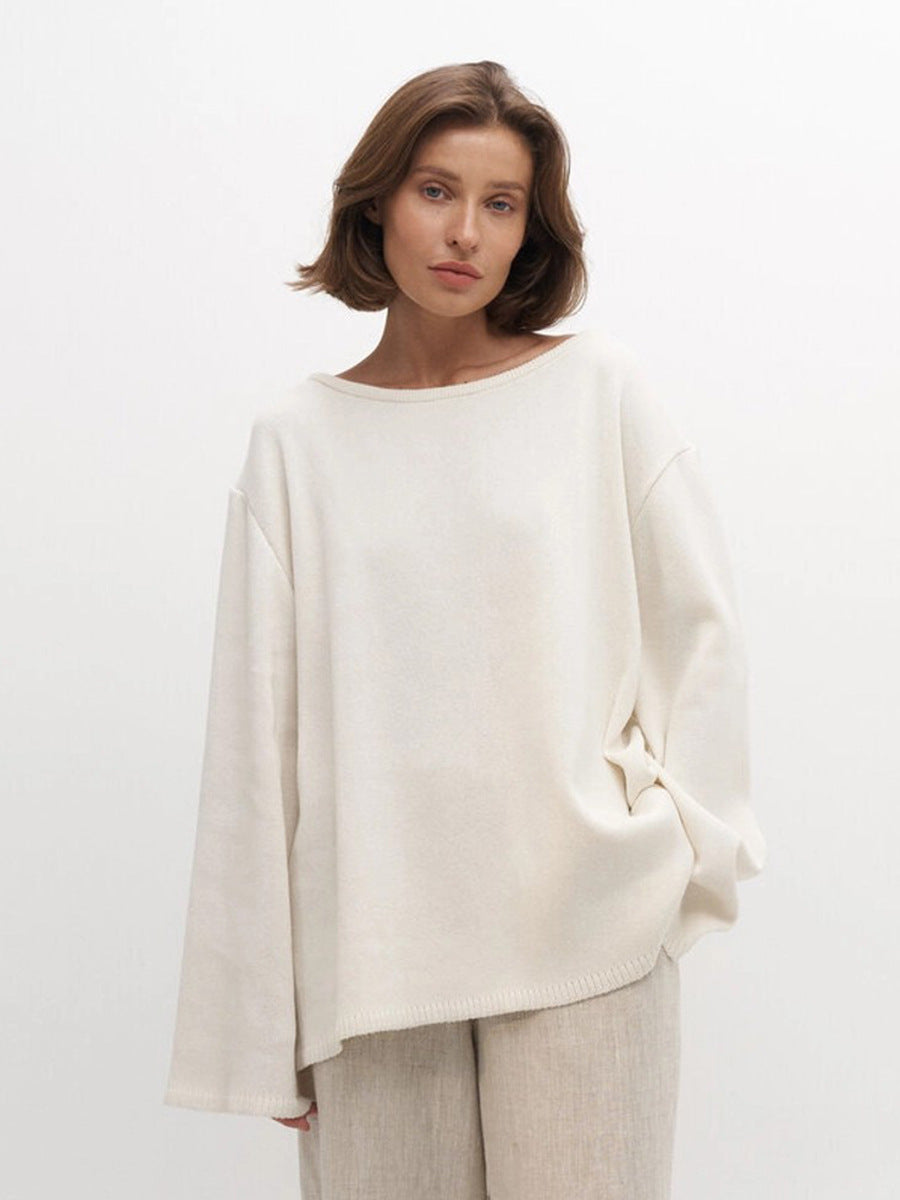 Damen Lässiger Strickpullover mit weitem Schnitt Drune