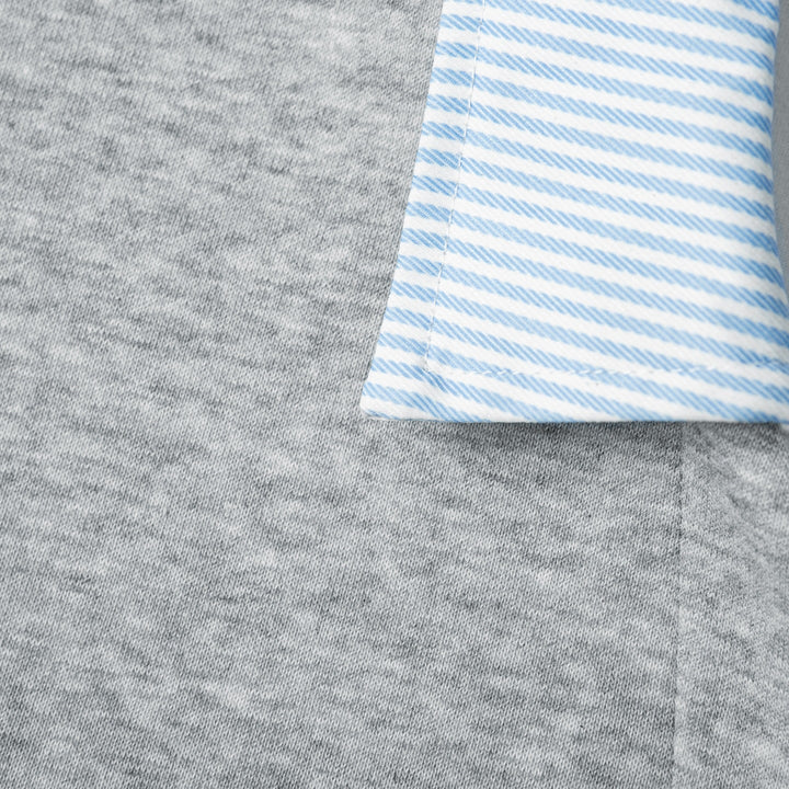 Unisex Oversize-Sweatshirt mit eingearbeitetem Hemdkragen und V-Ausschnitt-Detail Drune