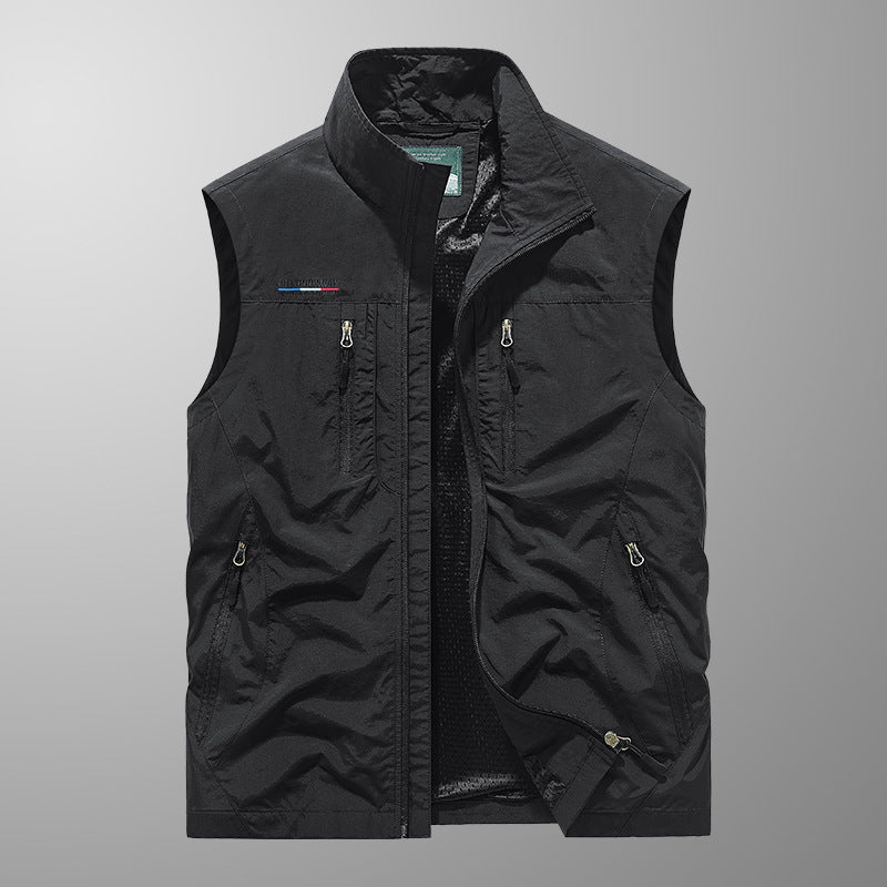 Herren Multifunktionale Outdoor-Utility‑Weste mit Mesh‑Innenfutter und zahlreichen Taschen Drune