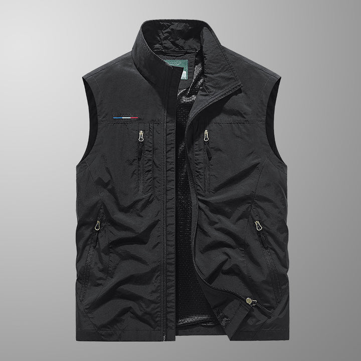 Herren Multifunktionale Outdoor-Utility‑Weste mit Mesh‑Innenfutter und zahlreichen Taschen Drune