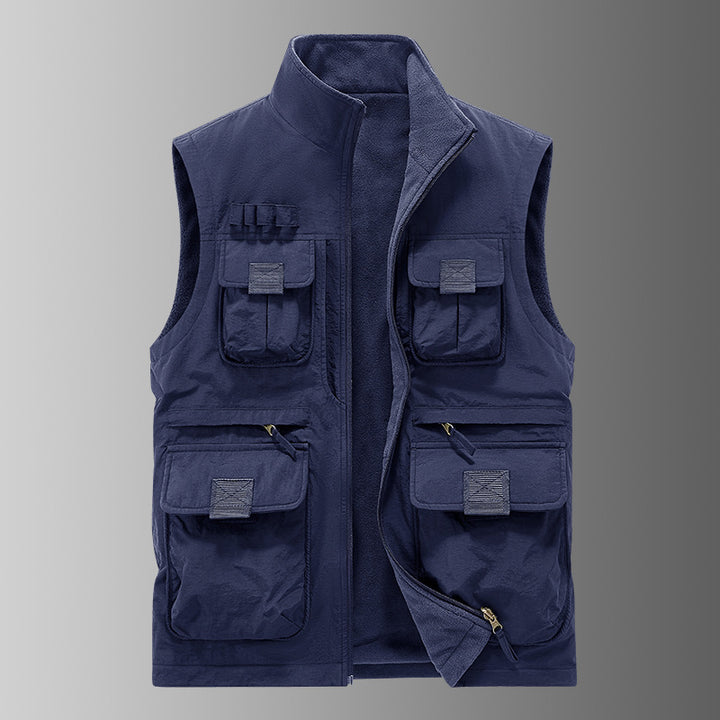 Herren Multifunktionale Utility‑Weste mit Fleecefutter & Mehrfach‑Taschen Drune