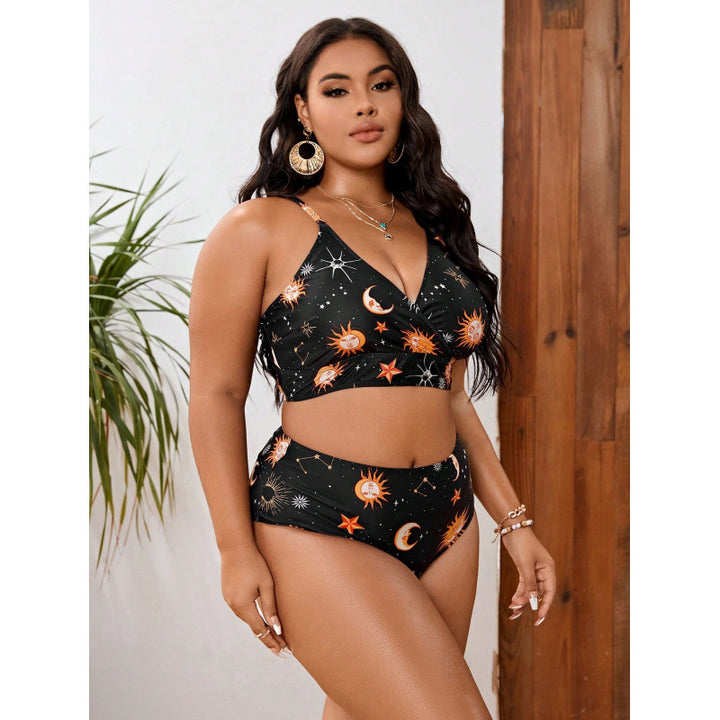 Damen Triangel-Bikini mit gebundenem Oberteil und verspieltem Sternenmuster Drune