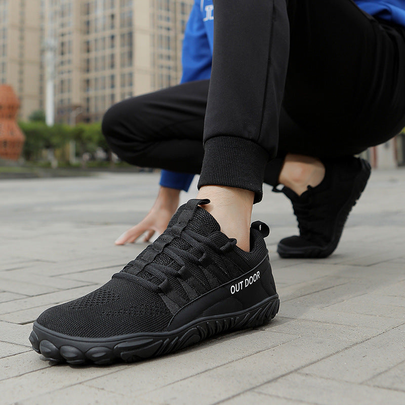 Herren leichte Outdoor-Trailrunning-Sneaker mit atmungsaktivem Strickoberteil, verstärkter Zehenkappe und griffiger Offroad-Laufsohle Drune