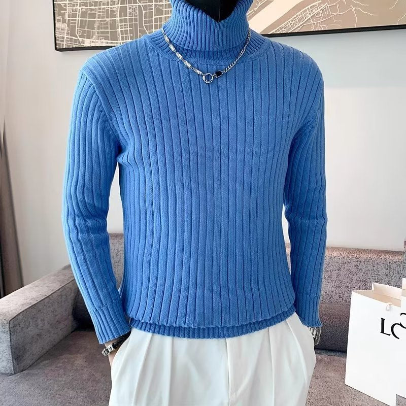 Herren Hochwertiger Strickpullover mit Stehkragen Drune