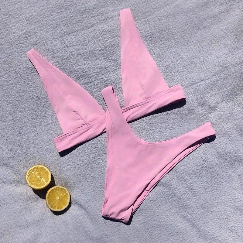 Damen Bikinioberteil mit tiefem V-Ausschnitt und breiten Trägern Drune