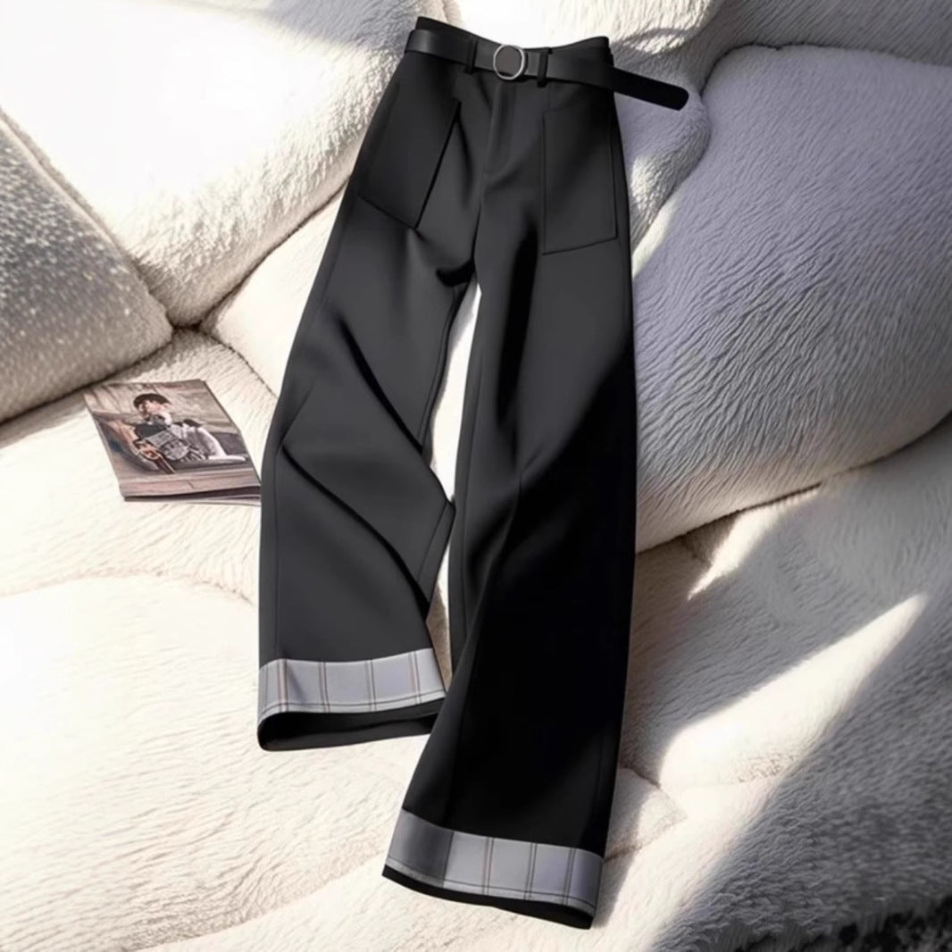 Damen Modische Palazzohose mit elegantem Röhrenbund Drune