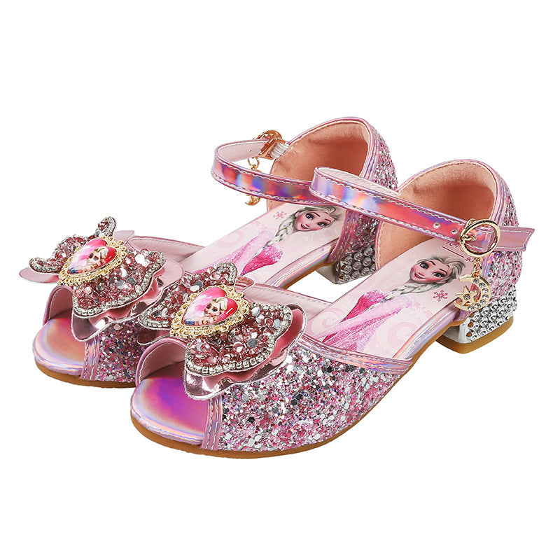 Mädchen Glitzernde Prinzessinnen Ballerinas mit dekorativem Blumenmotiv Drune