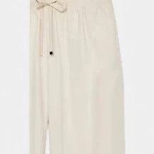 Damen Weite High-Waist-Hose mit elastischem Bund und Kordelzug Drune