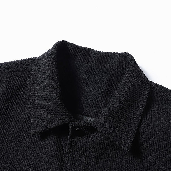 Herren Strukturierte Overshirt-Jacke mit wattierter Innenfütterung und Druckknopfblende Drune