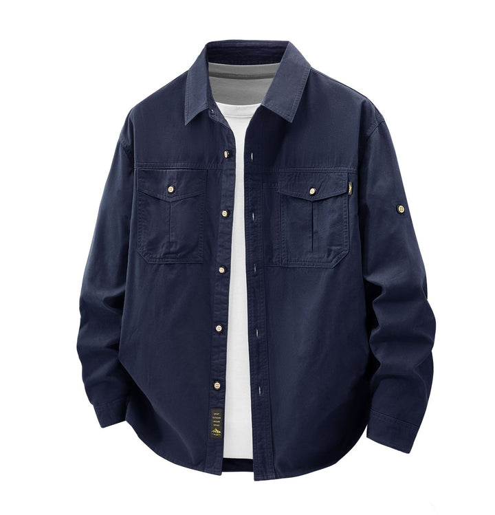 Herren Lässige Hemdjacke mit praktischen Taschen Drune