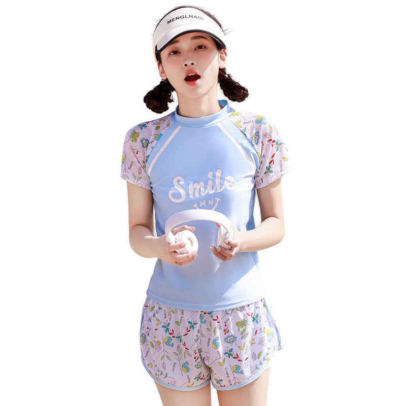 Damen UV-Schutz Bade-Set mit kurzem Arm und kurzer Hose Drune