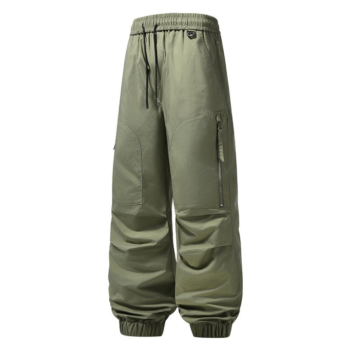 Herren Locker geschnittene technische Cargo-Jogginghose mit elastischem Bund, Kordelzug & Reißverschlusstaschen Drune
