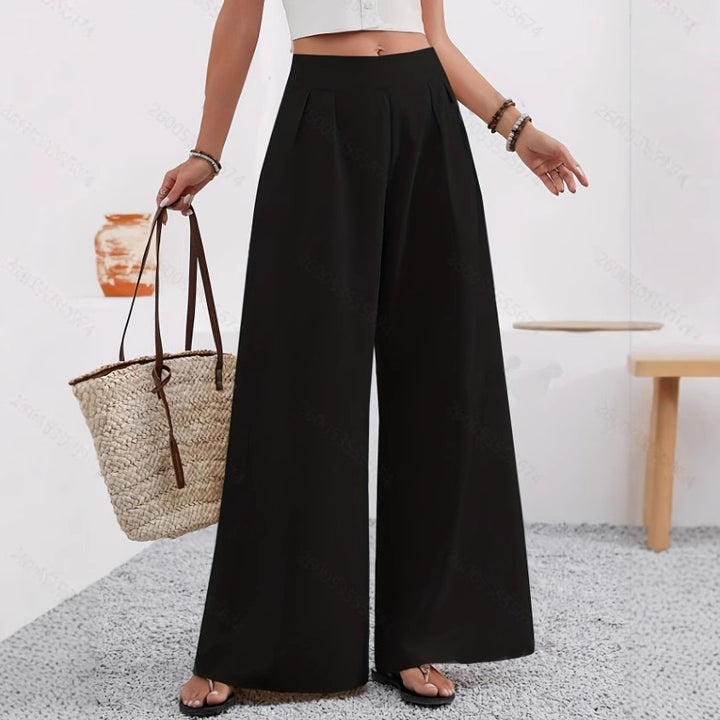 Damen Elegante und weite Bundfaltenhose Drune