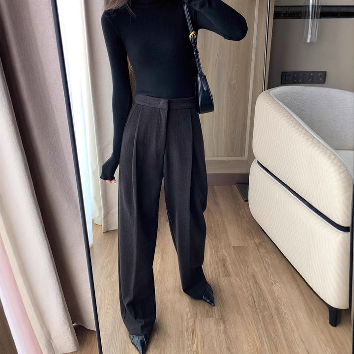 Damen Elegante Hoch taillierte Hose Drune