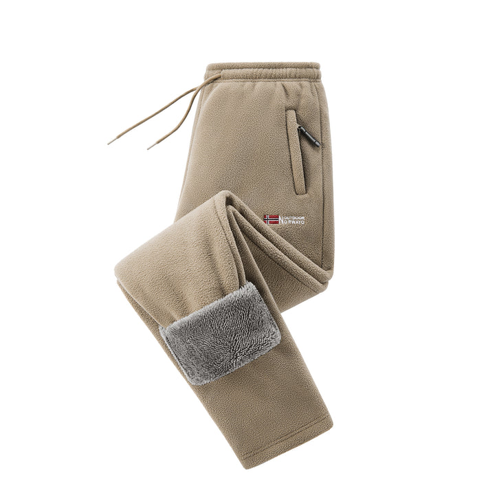 Damen Fleece-Jogginghose mit Teddy-Innenfutter und Reißverschlusstaschen Drune