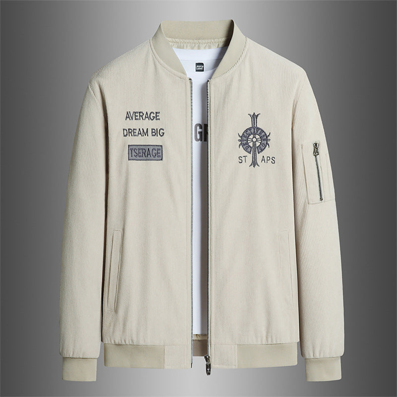 Herren Modische Bomberjacke mit Stickerei Drune