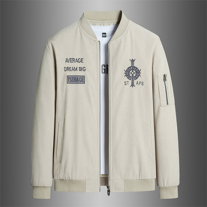 Herren Modische Bomberjacke mit Stickerei Drune