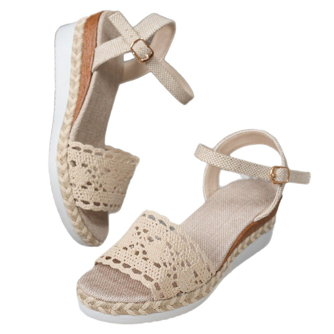 Damen komfortable Espadrilles mit eleganter Lochmuster-Details Drune