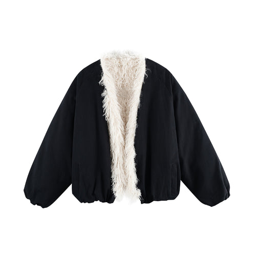 Damen Kurzblouson im Oversize‑Cut mit voluminösem Teddyfutter und elastischem Saum Drune