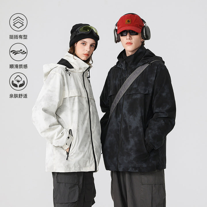 Herren Leichte wasserfeste Outdoorjacke mit verstellbarer Kapuze, getapten Nähten und Frontreißverschluss Drune