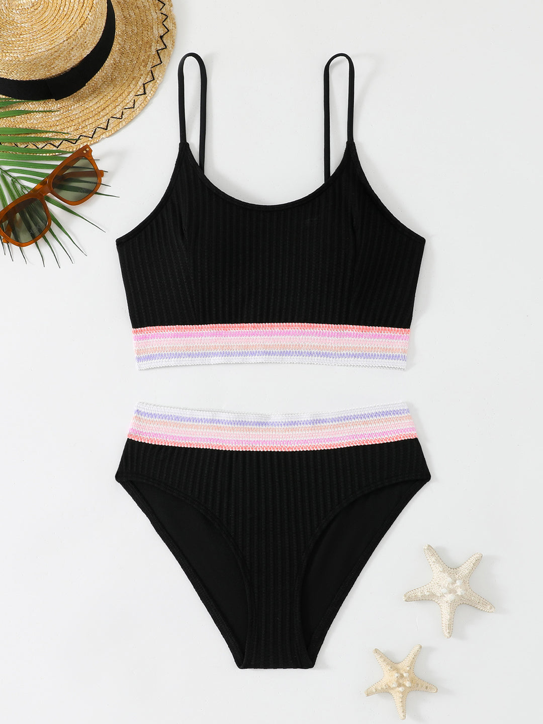 Damen Sportliches Ripp-Bikini-Set Drune