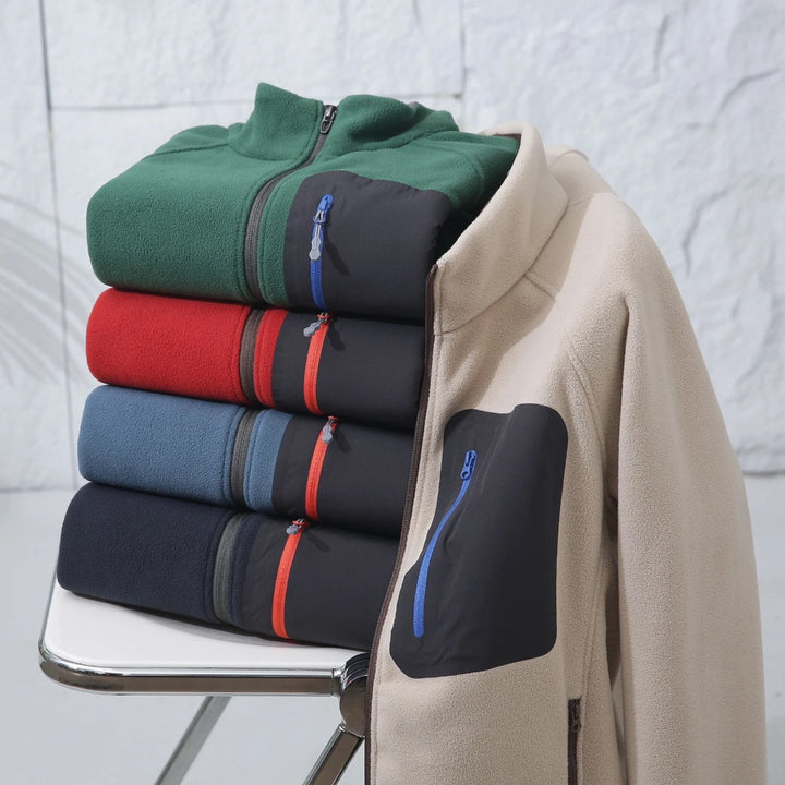 Damen Fleecejacke mit funktionalen Taschen und hohem Kragen Drune