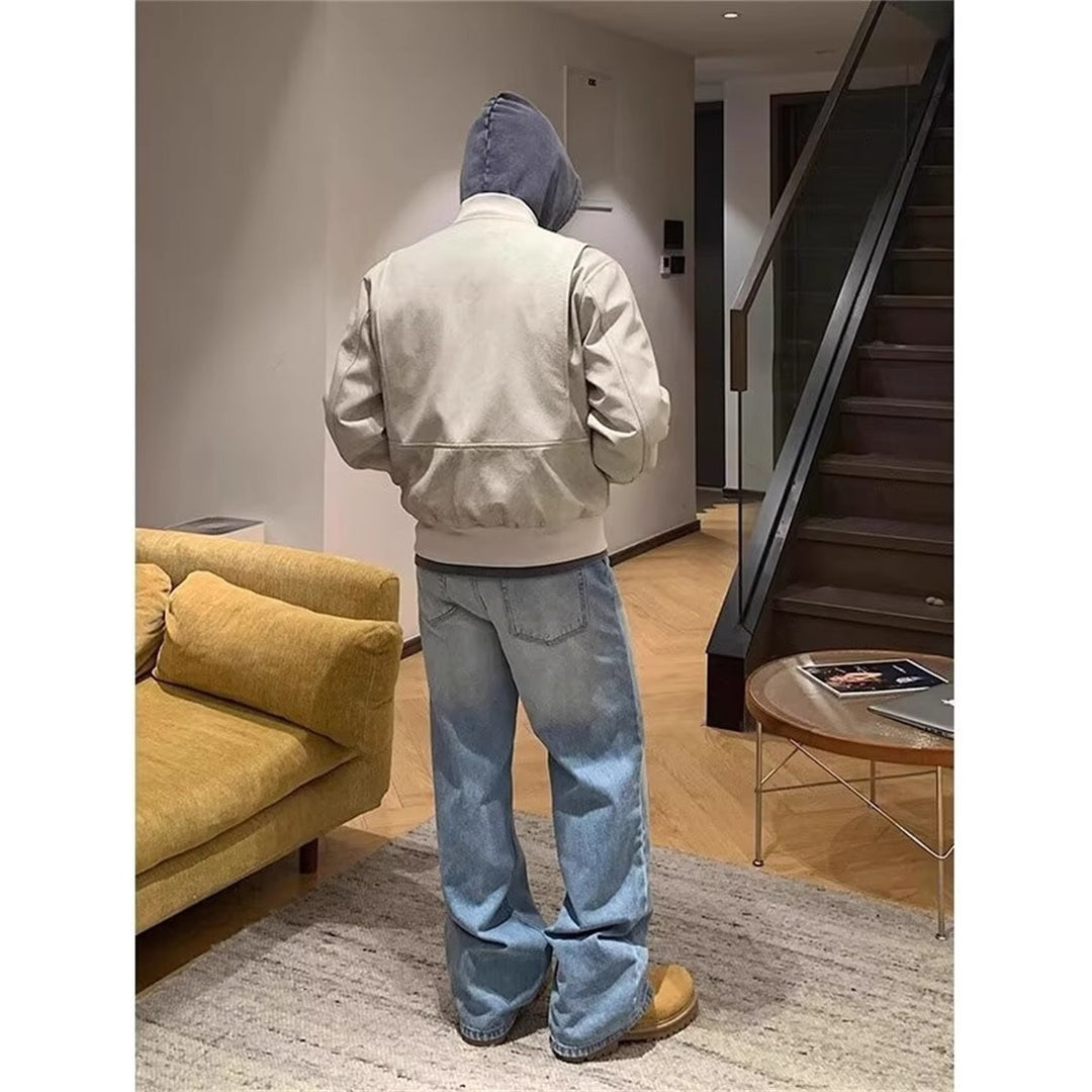 Herren Lässige Steppjacke mit Kapuze Drune