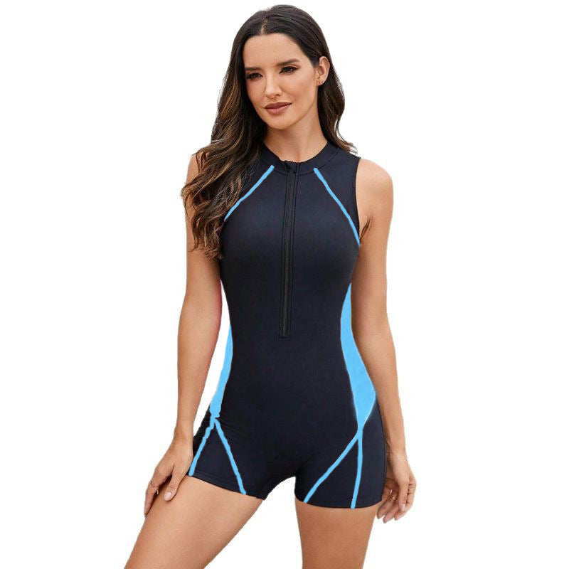 Damen Sportlicher Schwimmanzug mit Reißverschluss Drune