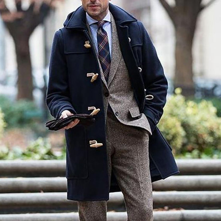Herren eleganter Dufflecoat mit hochwertigen Details und traditionellem Design Drune