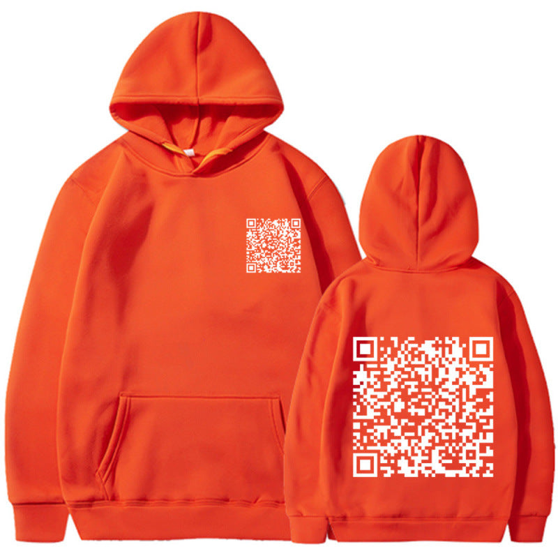 Damen Sportlicher Kapuzenpullover mit QR-Code Drune