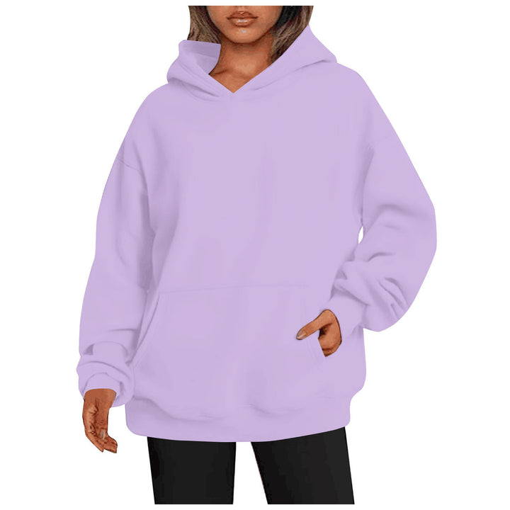 Damen nan Oversize Kapuzenpullover aus weicher Baumwollmischung mit Kängurutasche Drune