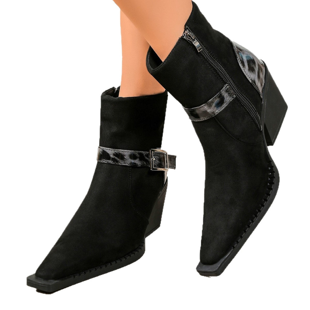 Damen elegante Ankle-Boots mit modernem Design und stilvollen Metallakzenten Drune