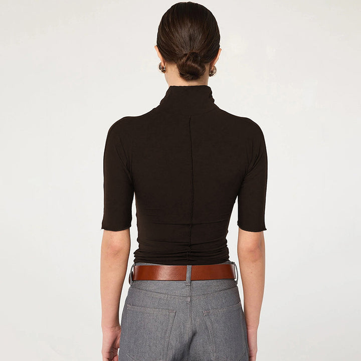 Damen elegantes Wickeloberteil mit modischem Raffungseffekt Drune