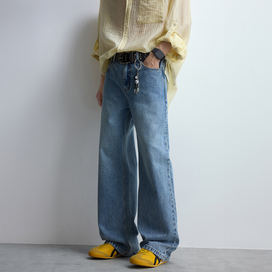 Damen Relaxed-Jeans mit extra weitem Bein, hoher Bund und cleanem Minimal-Design Drune