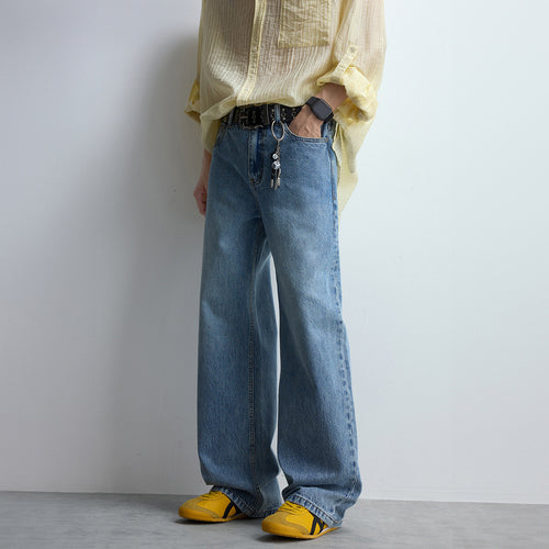 Damen Relaxed-Jeans mit extra weitem Bein, hoher Bund und cleanem Minimal-Design Drune